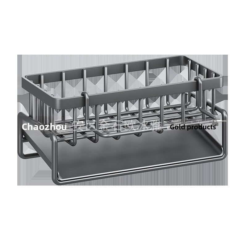 Dishcloth Rack Kitchen Storage Rack Sink Draining Basket Countertop Multifunctional Sponge Dishwashing Liquid Storage Rack
