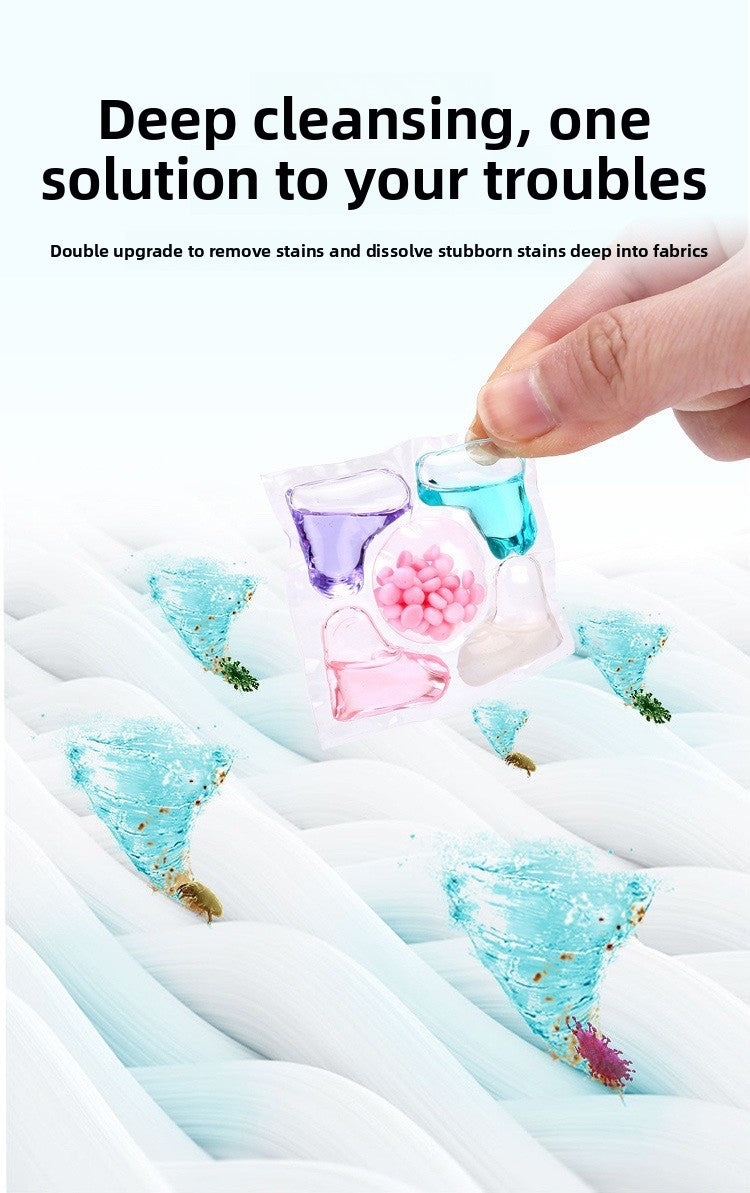 5-in-1 Laundry Pods Long-lasting Fragrance Pods Powerful Stain Removal Softening Antibacterial Mite Removal Laundry Pods Concentrated Laundry Detergent