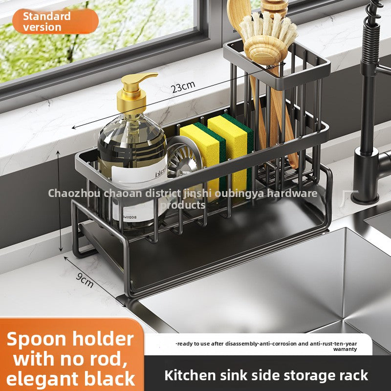 Dishcloth Rack Kitchen Storage Rack Sink Draining Basket Countertop Multifunctional Sponge Dishwashing Liquid Storage Rack