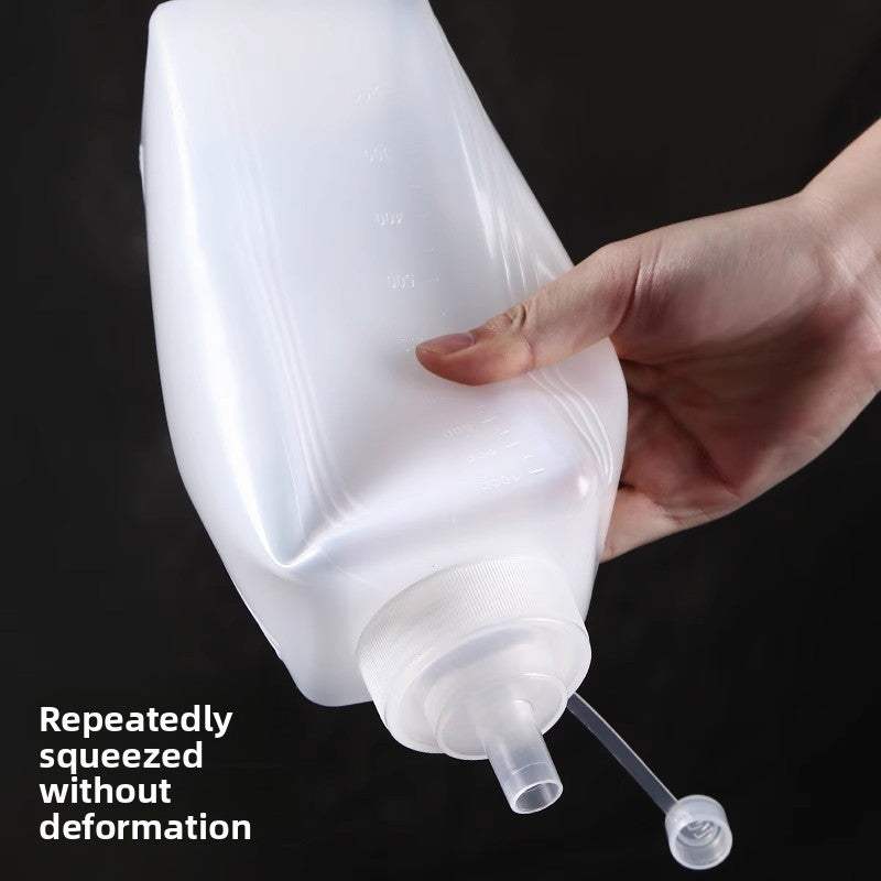 Large Diameter Lidded Spout Squeeze Bottle Household Transparent Plastic Squeeze Bottle Tomato Sauce Honey Bottle Seasoning Bottle Bottle