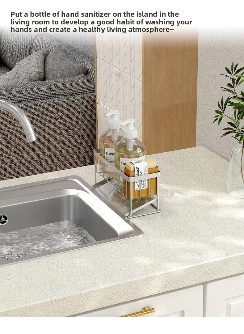 304 Stainless Steel Sponge Holder Sink Cloth Draining Rack Kitchen Supplies Countertop Multifunctional Storage Organizer