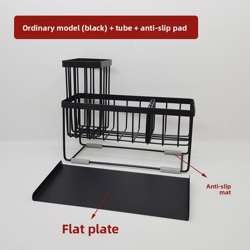 304 Stainless Steel Sponge Holder Sink Cloth Draining Rack Kitchen Supplies Countertop Multifunctional Storage Organizer