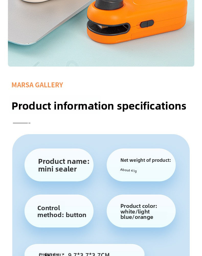 Mini Sealing Machine Small Household Plastic Sealer Snack Moisture-Proof Sealing Artifact Portable Hand Press Plastic Bag Sealer