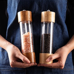 Manual 5inch 8inch 10inch Grinder Pepper Grinder Oak Wood Sichuan Pepper Freshly Ground Pepper Powder Seasoning Jar Grinder Bottle