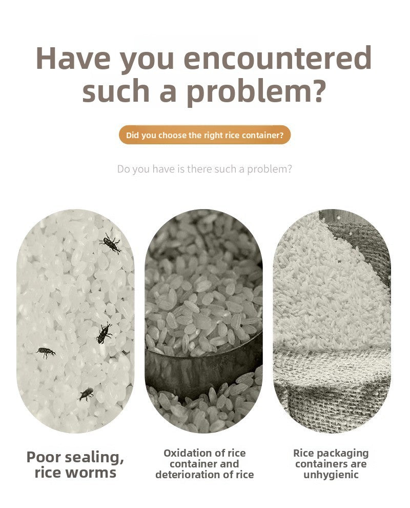 Rice Bucket Household Insect-Proof Moisture-Proof Sealed Food Grade Rice Container Rice Bin Flour High-End Storage Tank Rice Storage Box